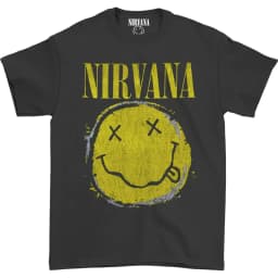 2026 New Men's Short Sleeve Summer Punk Style Pure Color Loose Fit Casual Breathable T-Shirt Classic Nirvana Band Retro