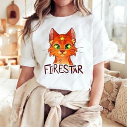 Warrior Cats Clans Logo T-Shirt Fox And Revenge Print Unisex Cotton T-Shirt Fashion Casual Summer Trendy Top