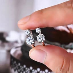 JoiasHome Moissanite Hoop Earrings With Certificate 4mm and 6.5mm D Color 925 Sterling Silver Fashion Women Earrings