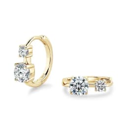 JoiasHome Moissanite Hoop Earrings With Certificate 4mm and 6.5mm D Color 925 Sterling Silver Fashion Women Earrings