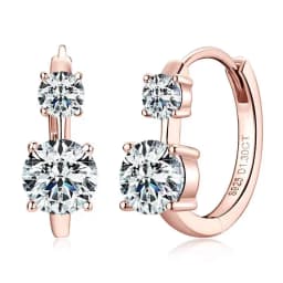 JoiasHome Moissanite Hoop Earrings With Certificate 4mm and 6.5mm D Color 925 Sterling Silver Fashion Women Earrings