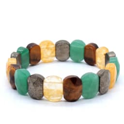 Natural Healing Crystal Oval Faceted Stone Bracelet For Women Amethyst Quartz Agate Punk Gothic Retro Stretch Bangle Men Jewelry