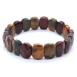 Natural Healing Crystal Oval Faceted Stone Bracelet For Women Amethyst Quartz Agate Punk Gothic Retro Stretch Bangle Men Jewelry