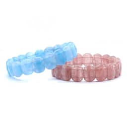 Natural Healing Crystal Oval Faceted Stone Bracelet For Women Amethyst Quartz Agate Punk Gothic Retro Stretch Bangle Men Jewelry