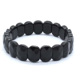 Natural Healing Crystal Oval Faceted Stone Bracelet For Women Amethyst Quartz Agate Punk Gothic Retro Stretch Bangle Men Jewelry