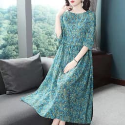 Plus Size Women's Summer Casual Comfortable Dress Loose Floral Office Lady Fashion New Arrival Trendy Breathable