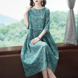 Plus Size Women's Summer Casual Comfortable Dress Loose Floral Office Lady Fashion New Arrival Trendy Breathable