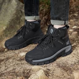 High-Top Leather Men's Boots Breathable Desert Combat Boots Outdoor Non-slip Hiking Boots Men Motorcycle Boots Work Ankle Boots