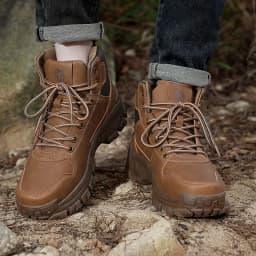High-Top Leather Men's Boots Breathable Desert Combat Boots Outdoor Non-slip Hiking Boots Men Motorcycle Boots Work Ankle Boots