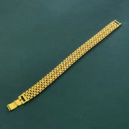 925 Silver Plated Gold Stylish Simple 16MM 22CM Strap Bracelet Birthday Party Anniversary Gift