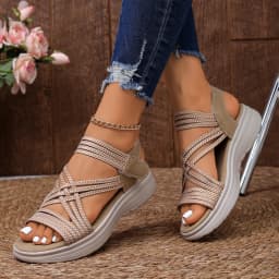Women Sandals Non Slip Thick-Soled Wedges Shoes for Women Summer Outdoor Casual Sandals Fashion Open Toe Elastic Sports Shoes