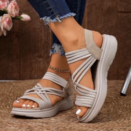 Women Sandals Non Slip Thick-Soled Wedges Shoes for Women Summer Outdoor Casual Sandals Fashion Open Toe Elastic Sports Shoes