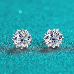 TY 925 Sterling Silver Moissanite Stud Earrings for Women Men 0.3-2CT Snowflake Six-Claw Stud Earrings D VVS1 Fine Jewelry Gift