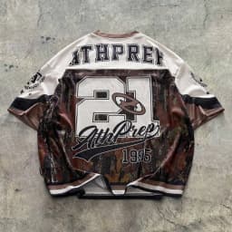 Men Summer T Shirt New York 47 Camo Jersey Tee Casual Short Sleeve V Neck Mesh Top Retro Streetwear Loose Fit Tops for Gentlemen