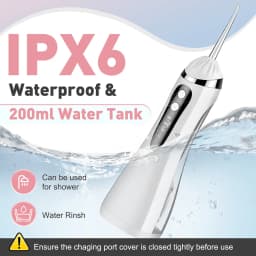 Professional Portable Cordless Water Flosserfor Teeth, Rechargeable Oral Irrigator with 3 Modes IPX6 Waterproof 4 Dental Nozzles