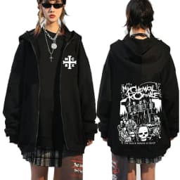 Rock Band My Chemical Romance Mcr Dead Zipper Hoodie Black Parade Punk Emo Zip Up Sweatshirt Men Fashion Vintage Hip Hop Hoodies