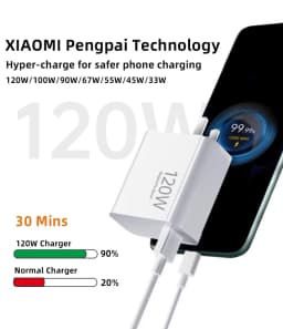 Original 120W 90W 67W XIAOMI Fast Charger Turbo Charging Adapter US Plug Mi 17 Pro Max 14T 15 Redmi Note 13 Poco F7 F8 Ultra M8