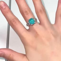 Stylish 925 Sterling Silver Paraiba Tourmaline Ring, Niche Design, Pillow-Shaped Gemstone Open Ring for Women