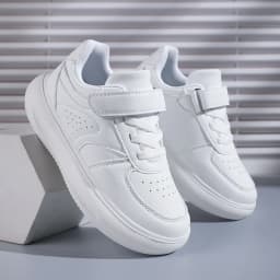 Seasonal children's leather shoes for boys and girls, outdoor casual shoes, medium-large size, black sports shoes, perfect for s
