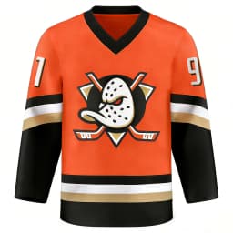 2026 Ice Hockey Jersey - White/Black/Orange with Iconic "Duck" Logo Must-Have Jersey for Fans & Collectors 3d HD Print