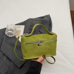 Retro Autumn Winter Matte Crossbody Bag Suede Textured Shoulder Bag Box Design Pure Color Evening Bags Women Handle Bag