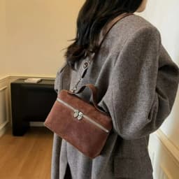 Retro Autumn Winter Matte Crossbody Bag Suede Textured Shoulder Bag Box Design Pure Color Evening Bags Women Handle Bag