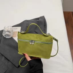 Retro Autumn Winter Matte Crossbody Bag Suede Textured Shoulder Bag Box Design Pure Color Evening Bags Women Handle Bag