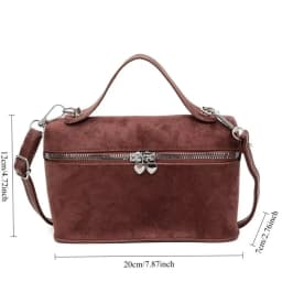 Retro Autumn Winter Matte Crossbody Bag Suede Textured Shoulder Bag Box Design Pure Color Evening Bags Women Handle Bag
