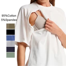 Summer Loose Big Size Maternity Top Short-Sleeved T-Shirt Breastfeeding Friendly Postpartum Nursing Wear for Pregnant Women