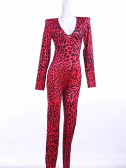 Kliou Leopard Print Jumpsuits Woman Low-Neck Full Sleeve Hollow Waistless Design Hot Girls High Street Fashion Style Overalls