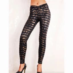 Women Leopard Wetlook Leggings Compression Yoga Pants Power Stretch Workout Leggings