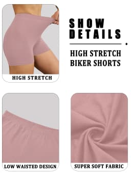 3 Pack Women's High Elastic Biker Shorts, Super Soft Proof Yoga Running Cycling Workout Gym Fitness Activewear Tights
