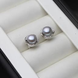 Real Cultured Freshwater Black Pearl Earring For Woman,Cute 925 Silver Pearl Earring Fine Jewelry Wife Bridesmate Gift