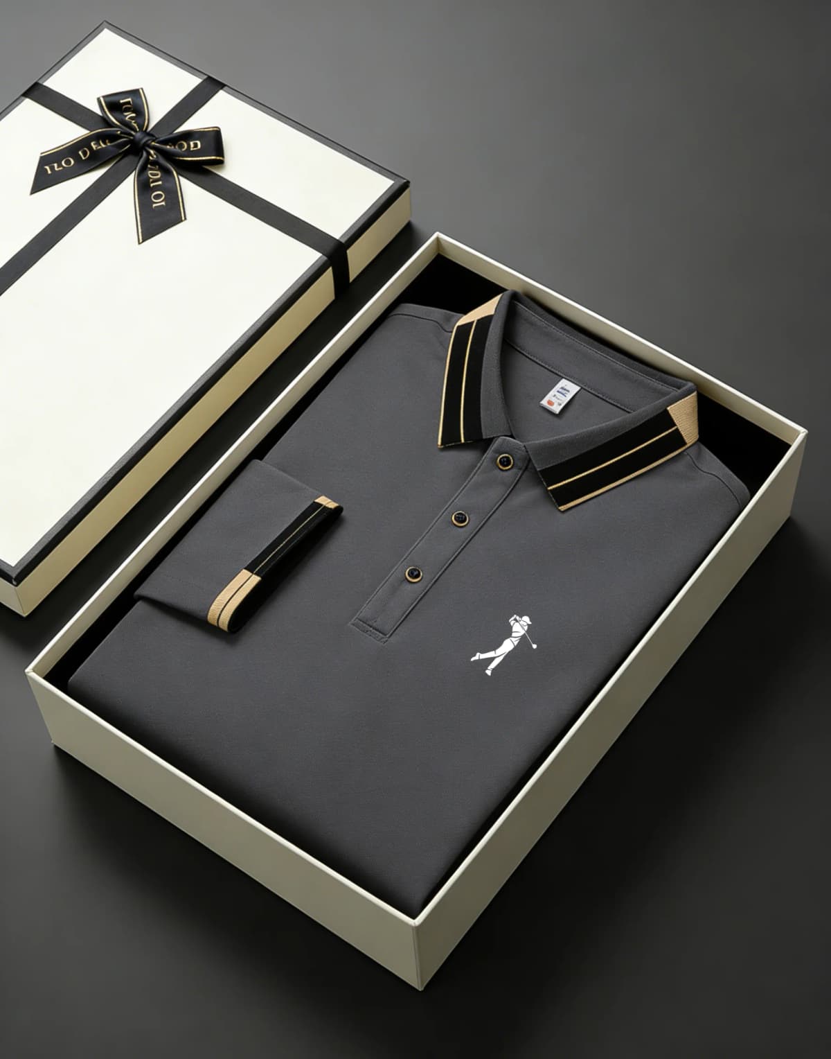 Men's Breathable Performance Golf Polo, Contrast Cuff & Collar Detail, Sophisticated Sport & Office Wear