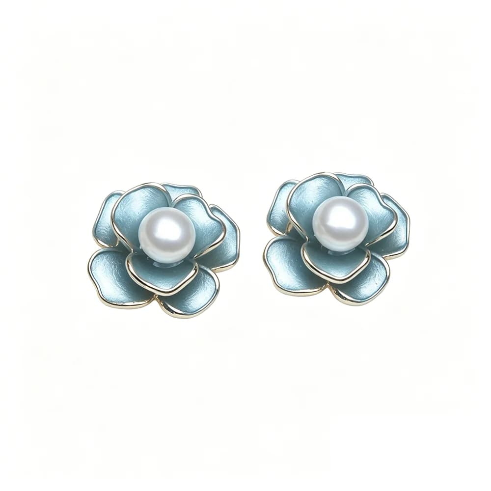 Small 925 Silver Natural Freshwater Pearl Earrings,Luxurious Cultured Pearl Stud Earrings Wife Mother Anniversary White Pink