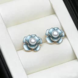 Small 925 Silver Natural Freshwater Pearl Earrings,Luxurious Cultured Pearl Stud Earrings Wife Mother Anniversary White Pink