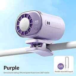 Car Clip Fan Mini Portable Outdoor Clip Umbrella Fan 199 Speed Waist Clip Electric fan 360° USB Rechargeable Desktop Cooling fan
