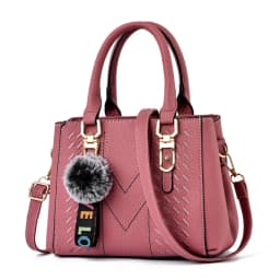 Korea Leather Women Handbag with Keychain Open Pocket Shoulder Bag Large Capacity Casual Messenger Bag Lady
