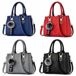 Korea Leather Women Handbag with Keychain Open Pocket Shoulder Bag Large Capacity Casual Messenger Bag Lady