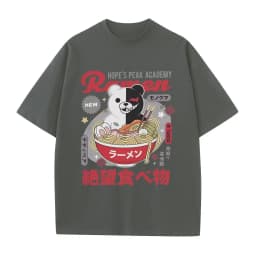 Anime Hopes Peaks Academy Danganronpa Eat Ramen Graphic T-shirt Men Women Funny Vintage Japanese Style T Shirts Cotton T-shirts