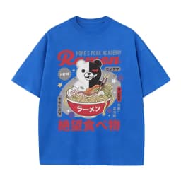 Anime Hopes Peaks Academy Danganronpa Eat Ramen Graphic T-shirt Men Women Funny Vintage Japanese Style T Shirts Cotton T-shirts