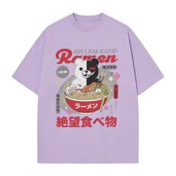 Anime Hopes Peaks Academy Danganronpa Eat Ramen Graphic T-shirt Men Women Funny Vintage Japanese Style T Shirts Cotton T-shirts
