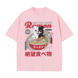 Anime Hopes Peaks Academy Danganronpa Eat Ramen Graphic T-shirt Men Women Funny Vintage Japanese Style T Shirts Cotton T-shirts