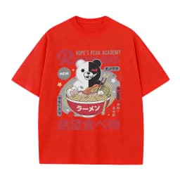 Anime Hopes Peaks Academy Danganronpa Eat Ramen Graphic T-shirt Men Women Funny Vintage Japanese Style T Shirts Cotton T-shirts