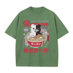 Anime Hopes Peaks Academy Danganronpa Eat Ramen Graphic T-shirt Men Women Funny Vintage Japanese Style T Shirts Cotton T-shirts