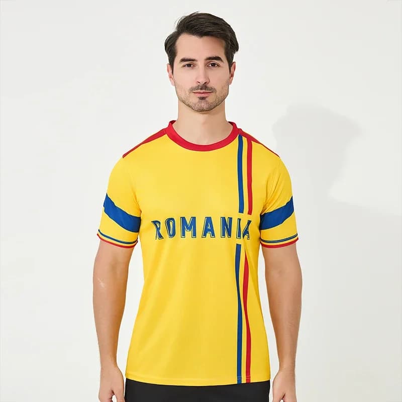 2026 Euro Romania Soccer Jersey High Quality Polyester Short-sleeved Soccer Shirt Breathable and Quick Drying Football Uniform