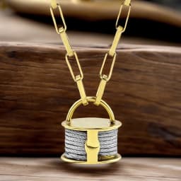 Designer-Inspired New Arrival Women's Gold-Plated Stainless Steel Lock Pendant Fashionable Vintage Necklace