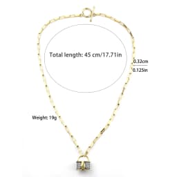 Designer-Inspired New Arrival Women's Gold-Plated Stainless Steel Lock Pendant Fashionable Vintage Necklace