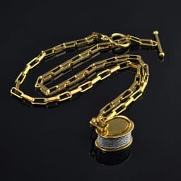 Designer-Inspired New Arrival Women's Gold-Plated Stainless Steel Lock Pendant Fashionable Vintage Necklace