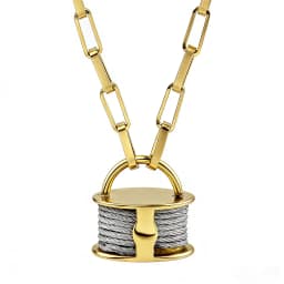 Designer-Inspired New Arrival Women's Gold-Plated Stainless Steel Lock Pendant Fashionable Vintage Necklace